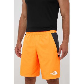 The North Face pantaloni scurti sport Mountain Athletics barbati, culoarea portocaliu