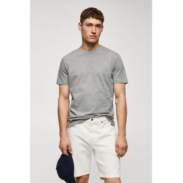 Tricou slim fit cu decolteu la baza gatului Cherlog