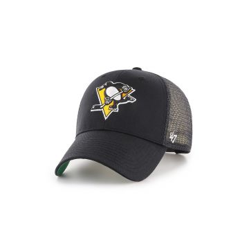 47brand șapcă NHL Pittsburgh Penguins culoarea negru, cu imprimeu H-BRANS15CTP-BKB