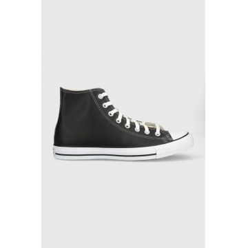 Converse bocanci de piele Chuck Taylor All Star barbati, culoarea negru