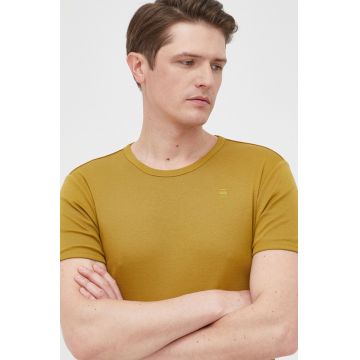 G-Star Raw tricou din bumbac culoarea verde, neted