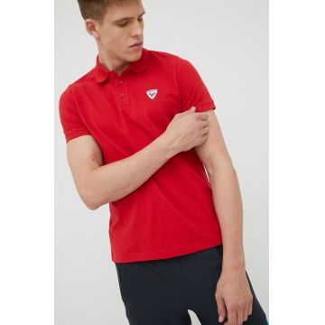 Rossignol polo de bumbac culoarea rosu, neted