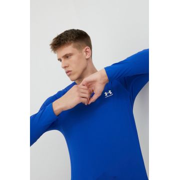 Under Armour mânecă lungă de antrenament culoarea albastru marin, neted