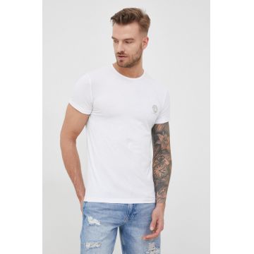 Versace tricou bărbați, culoarea alb, cu imprimeu