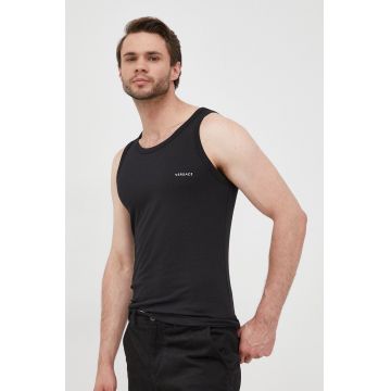 Versace tricou bărbați, culoarea negru