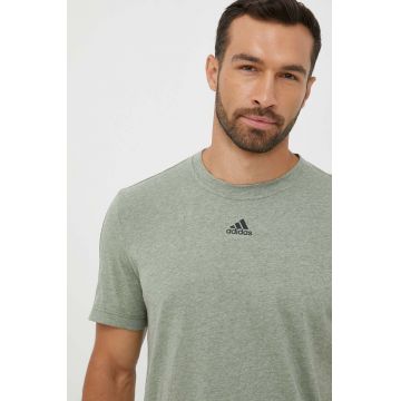 adidas tricou barbati, culoarea verde, cu imprimeu