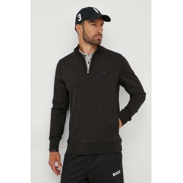 BOSS bluza barbati, culoarea negru, cu imprimeu