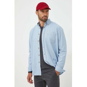 Boss Orange camasa jeans BOSS ORANGE barbati, cu guler button-down, relaxed