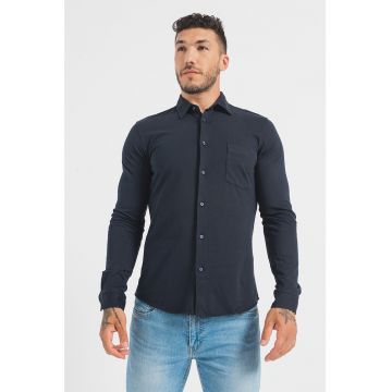 Camasa slim fit cu buzunar pe piept Mysoft