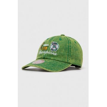 Mitchell&Ness șapcă de baseball din bumbac Boston Celtics culoarea verde, cu imprimeu