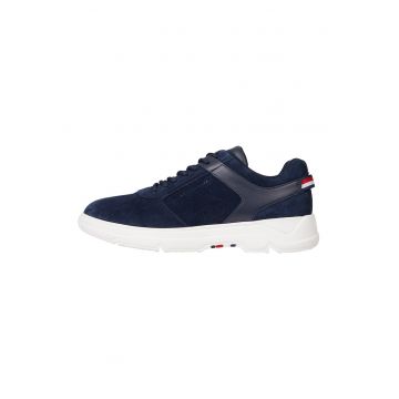 Pantofi sport de piele intoarsa cu garnituri de piele