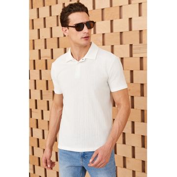 Tricou polo tricotat fin