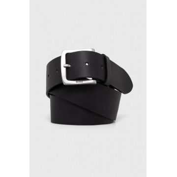BOSS curea de piele barbati, culoarea negru