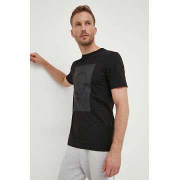 Boss Green tricou BOSS GREEN barbati, culoarea negru, cu imprimeu