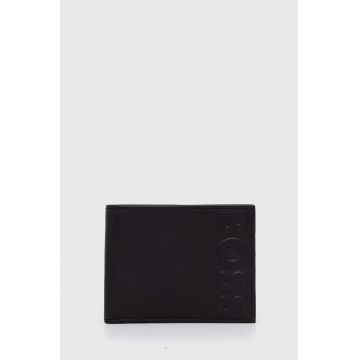 BOSS portofel de piele barbati, culoarea negru
