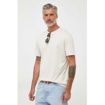 BOSS tricou barbati, culoarea alb, neted