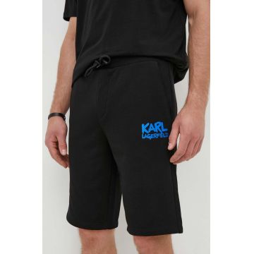 Karl Lagerfeld pantaloni scurti barbati, culoarea negru