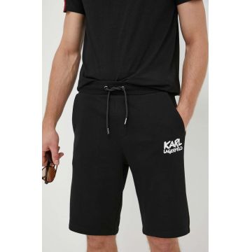 Karl Lagerfeld pantaloni scurti barbati, culoarea negru