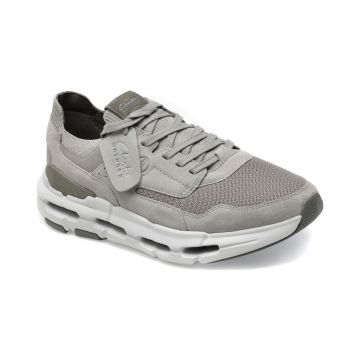 Pantofi CLARKS gri, NXELO, din piele intoarsa