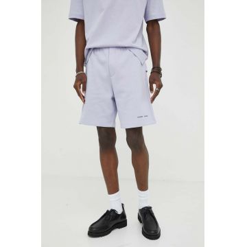 Samsoe Samsoe pantaloni scurti din bumbac culoarea violet