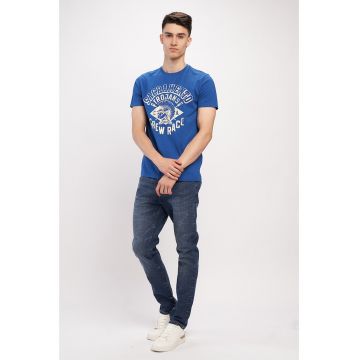 Tricou cu deccolteu la baza gatului si imprimeu grafic