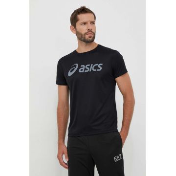 Asics tricou de alergare culoarea negru, cu imprimeu