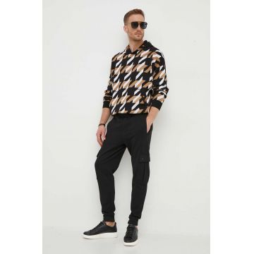 Boss Orange pantaloni BOSS ORANGE barbati, culoarea negru, neted