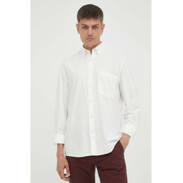 Marc O'Polo camasa barbati, culoarea bej, cu guler button-down, relaxed