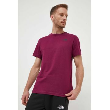 The North Face tricou din bumbac culoarea violet, cu imprimeu