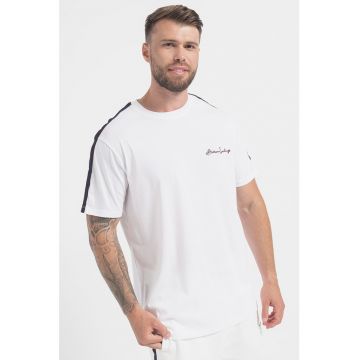 Tricou relaxed fit cu logo brodat