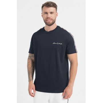 Tricou relaxed fit cu logo brodat