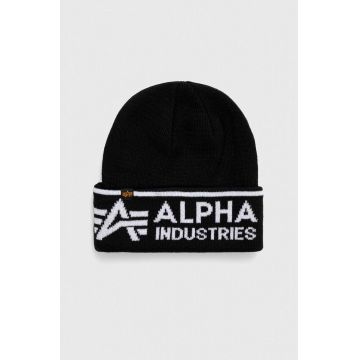 Alpha Industries caciula culoarea negru, din tricot gros