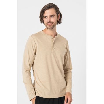 Bluza Henley cu model uni