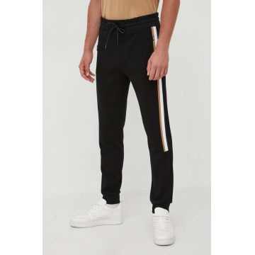 BOSS pantaloni de trening culoarea negru, cu imprimeu