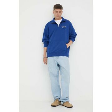 Levi's hanorac de bumbac barbati, culoarea albastru marin, cu imprimeu