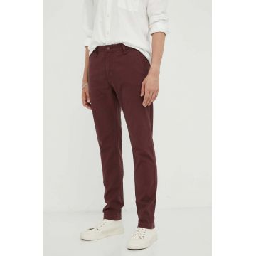 Levi's pantaloni barbati, culoarea bordo, cu fason chinos