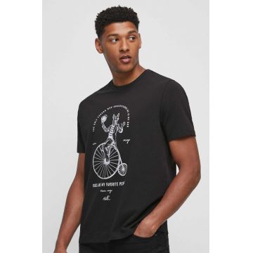 Medicine tricou barbati, culoarea negru, cu imprimeu
