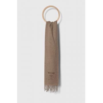 Moschino sal de lana culoarea bej, neted