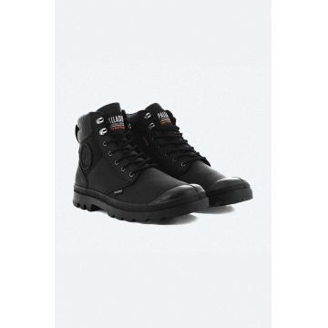 Palladium pantofi Pampa Shield Wp+ Lth barbati, culoarea negru