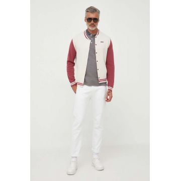 Pepe Jeans cardigan Sipson barbati, culoarea bej