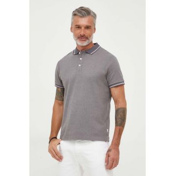 Pepe Jeans polo de bumbac Lisson culoarea gri, neted