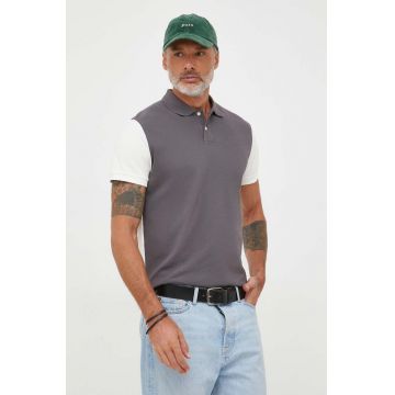 Pepe Jeans polo de bumbac Longford culoarea gri, modelator