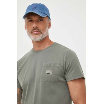 Pepe Jeans tricou din bumbac Oxford culoarea verde, neted