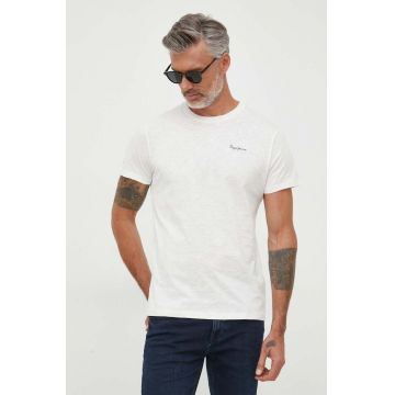 Pepe Jeans tricou din bumbac Wiltshire culoarea alb, cu imprimeu