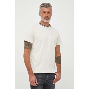 Pepe Jeans tricou din bumbac Worden culoarea bej, cu imprimeu