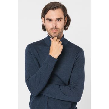 Pulover de lana cu fenta cu fermoar