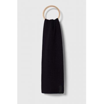 Armani Exchange esarfa din amestec de lana culoarea albastru marin, neted