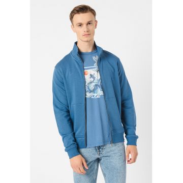 Bluza sport din amestec de bumbac cu fermoar