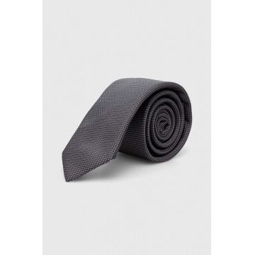BOSS cravata de matase culoarea gri
