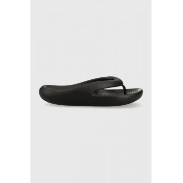 Crocs șlapi Mellow Slide femei, culoarea negru, cu toc plat, 208437